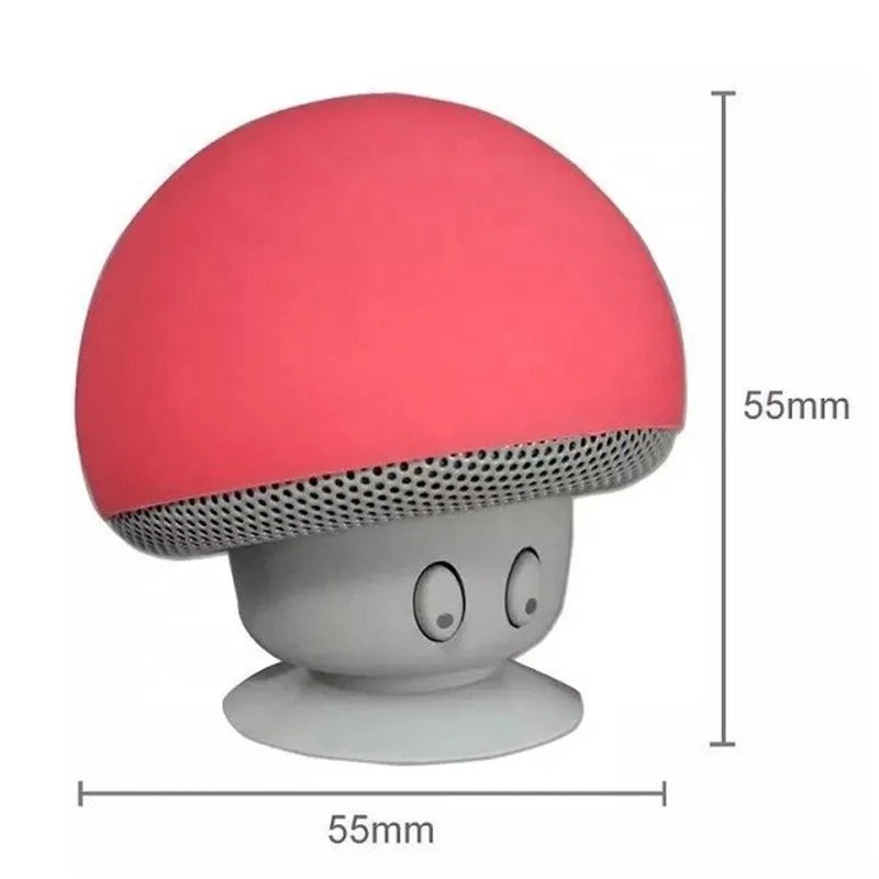 Mini mushroom wireless pink and gray mushroom-shaped bluetooth speaker with mic portable waterproof shower stereo subwoofer