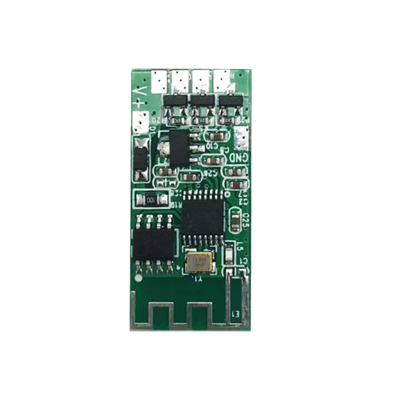 Green rectangular mini rgb bluetooth-compatible light strip controller with black integrated circuits and silver connectors