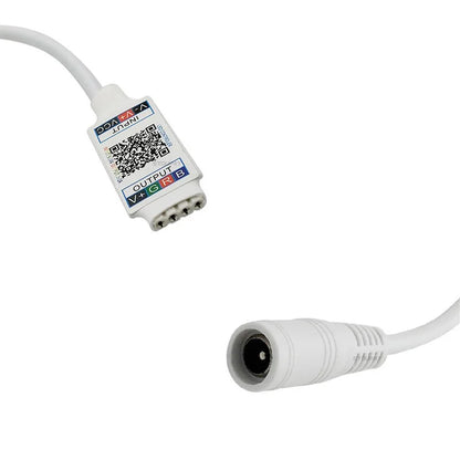 White mini rgb bluetooth-compatible light strip controller with input and output connectors for music bluetooth smd control