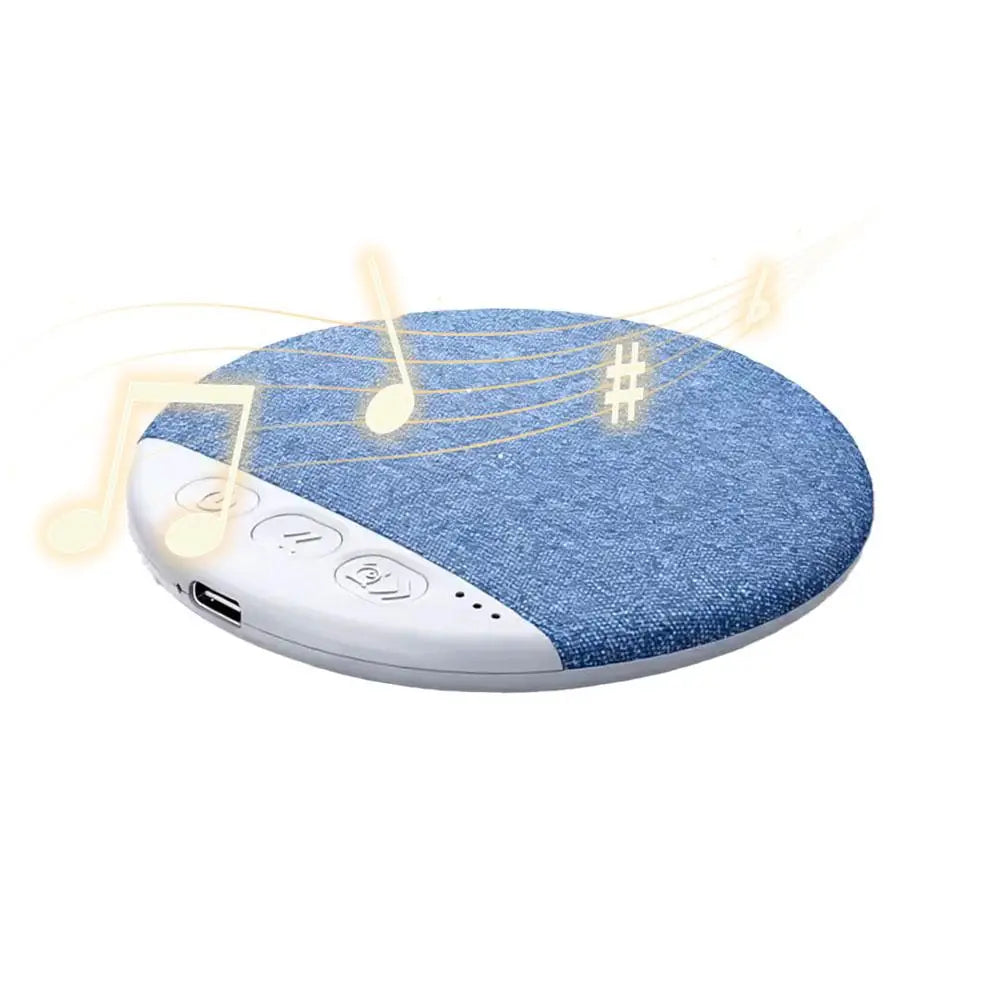 Blue denim textured mini sleeping bluetooth speaker with white control panel and usb port for wireless noise soundbar use