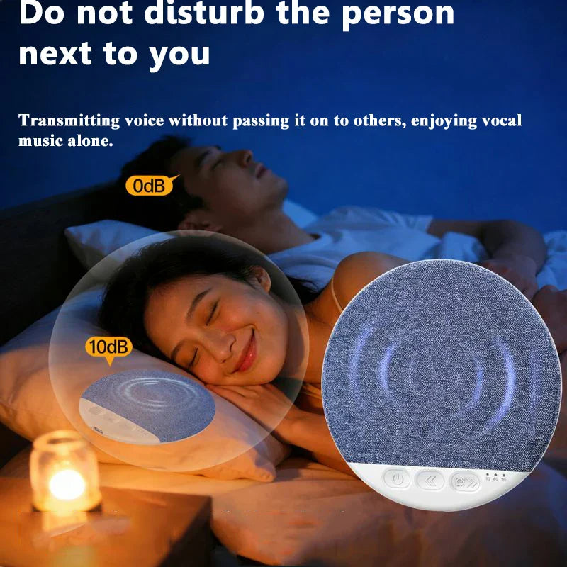 Blue fabric-covered wireless mp3 music mini speaker with white buttons designed as a bluetooth speaker nature soundbar