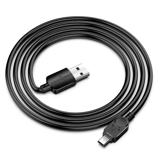 Black mini usb to usb fast data charger cable with usb-a and micro-usb-b connectors for mp4 player car dvr gps digital camera hdd