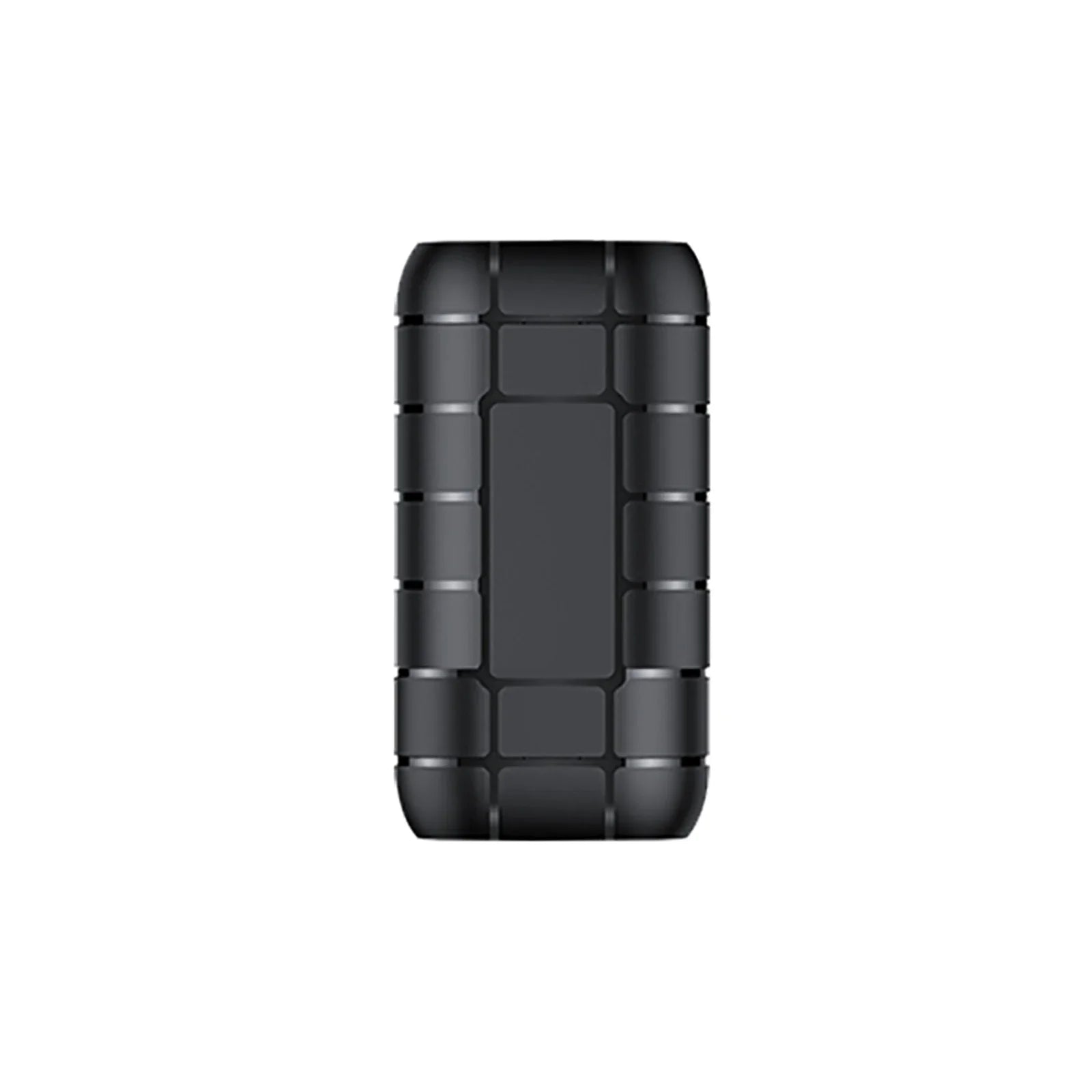 Black rugged digital recording device with textured grid pattern and reinforced edges mini voice activated recorder