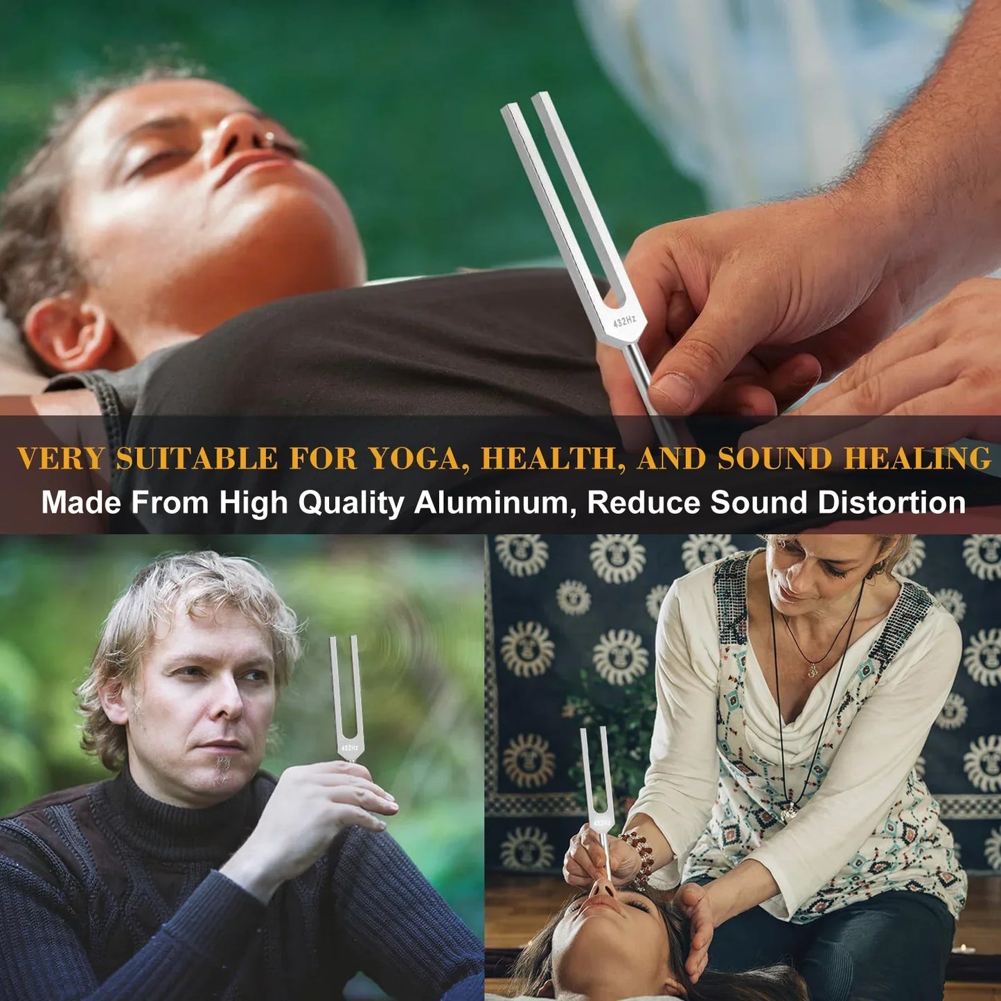 Silver aluminum miwayer 432hz tuning fork for healing meditation frequency and tuning instrument chakra balancing