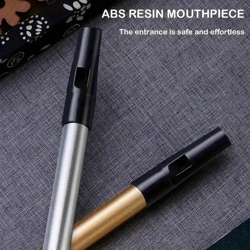 Silver and gold abs resin authentic irish whistle mouthpieces with black caps for traditional irish music flute