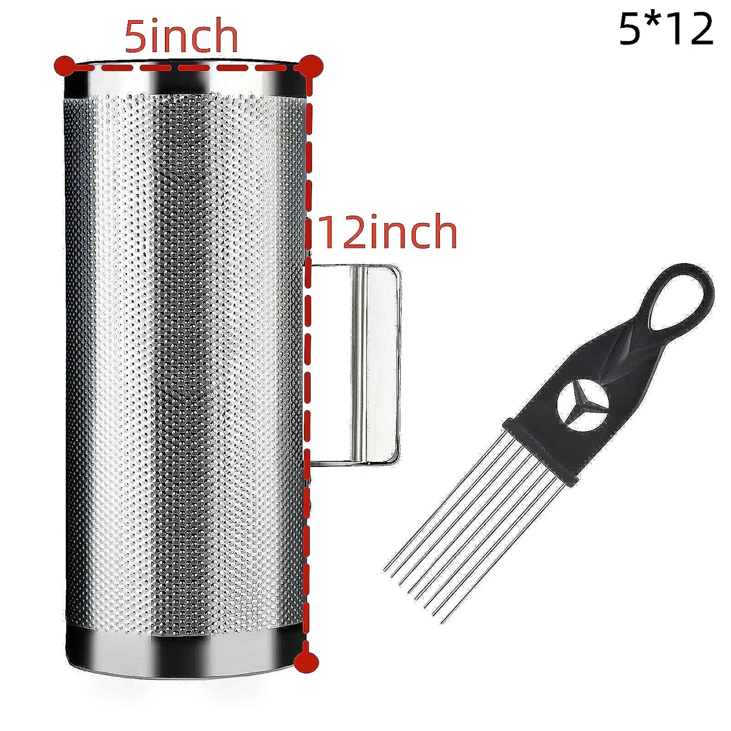 Miwayer guira stainless 5x12 inch cylindrical textured stainless steel percussion guiro instrument from Puerto Rico with metal clasp