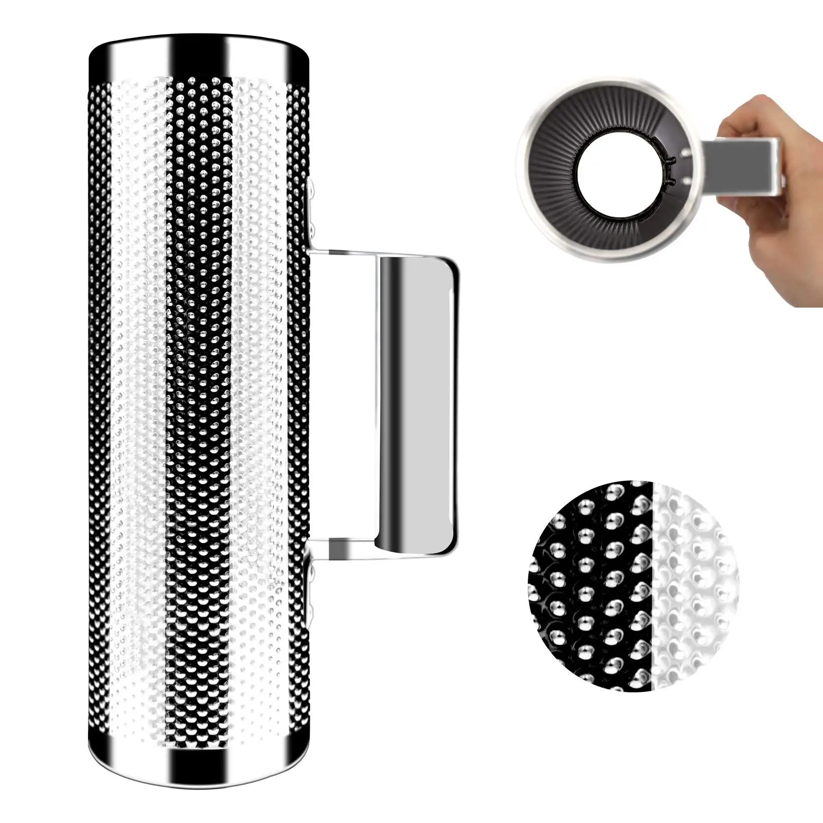 Chrome-finished miwayer guira stainless percussion guiro instrument with textured surface and sleek handle instrument puerto rico