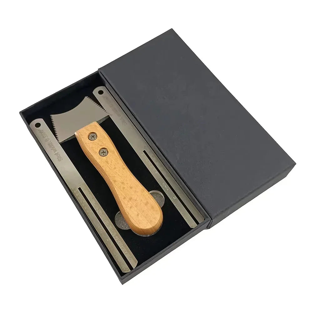 Miwayer guitar cleaning file tools with wooden handles in black gift box for slotting hole fret nut saddle cleaning