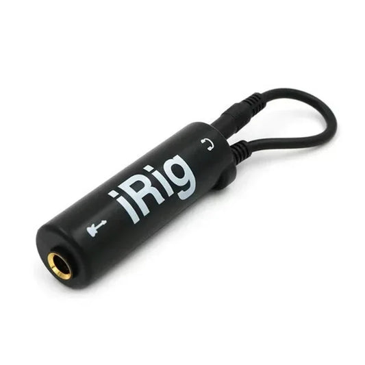 Black miwayer guitar interface irig adapter with gold-plated 3.5mm jack and coiled cable for beat music store use