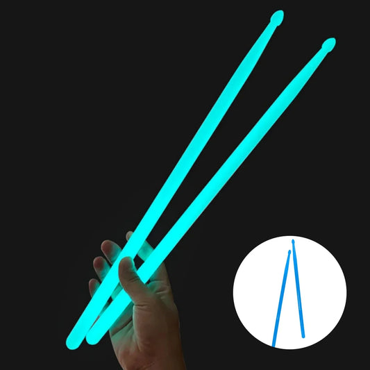 A pair of turquoise miwayer luminous drum stick light up drum sticks with smooth plastic shafts for instruments stage performance