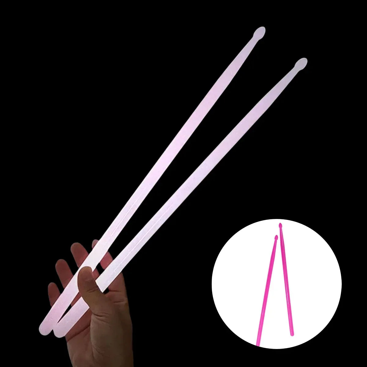Pink translucent miwayer luminous drum stick light with rounded tips for dark musical instruments stage performance