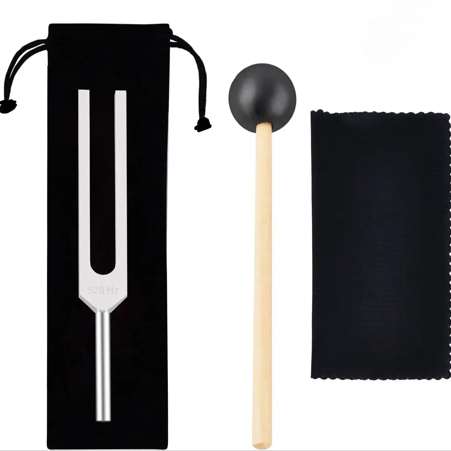 Miwayer tuning fork silver 429 hz with black velvet pouch and wooden mallet healing musical instrument