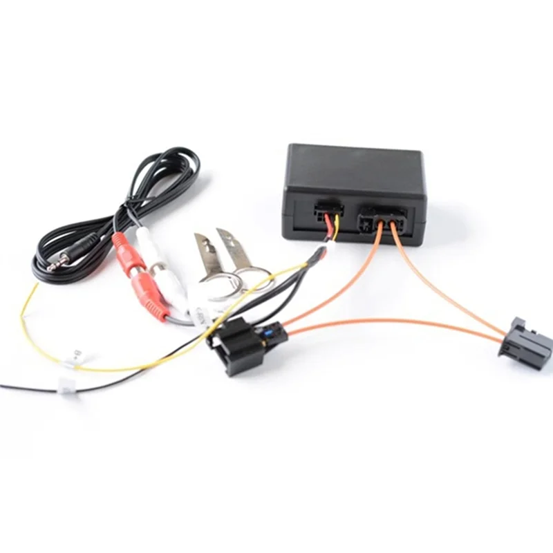 Black rectangular car audio wiring harness with colored connectors for mmi 2g bluetooth music adapter adapter foraudi a6l