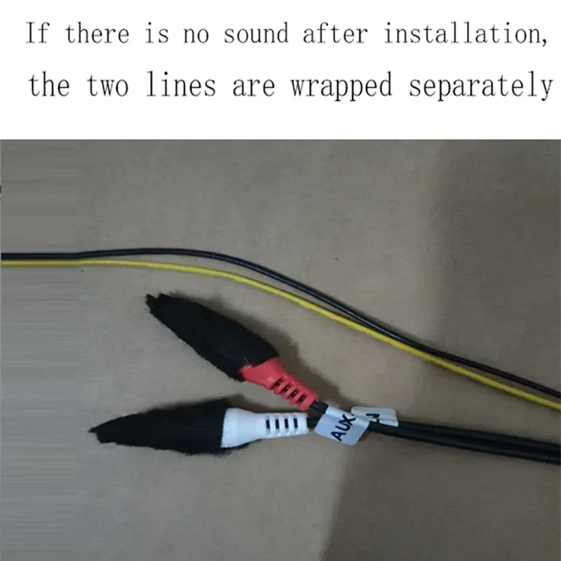 Black and yellow audio cables with red and white connectors labeled auk for mmi 2g bluetooth music adapter car foraudi a6l