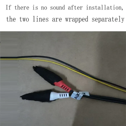 Black and yellow audio cables with red and white connectors labeled auk for mmi 2g bluetooth music adapter car foraudi a6l