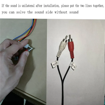 Red and white rca audio cables with black insulation labeled l and r for mmi 2g bluetooth music adapter foraudi a6l use