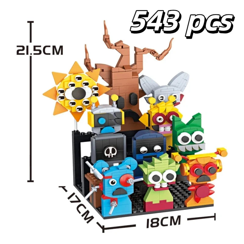 Colorful moc game sprunki building blocks horror anime friends figures bricks made of plastic for collectible toys sets