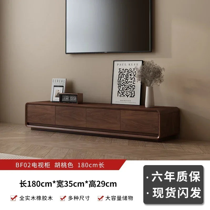 Dark brown wooden glamour tv stand with sleek modern design and three drawers for sala luxury furniture room storage moveis