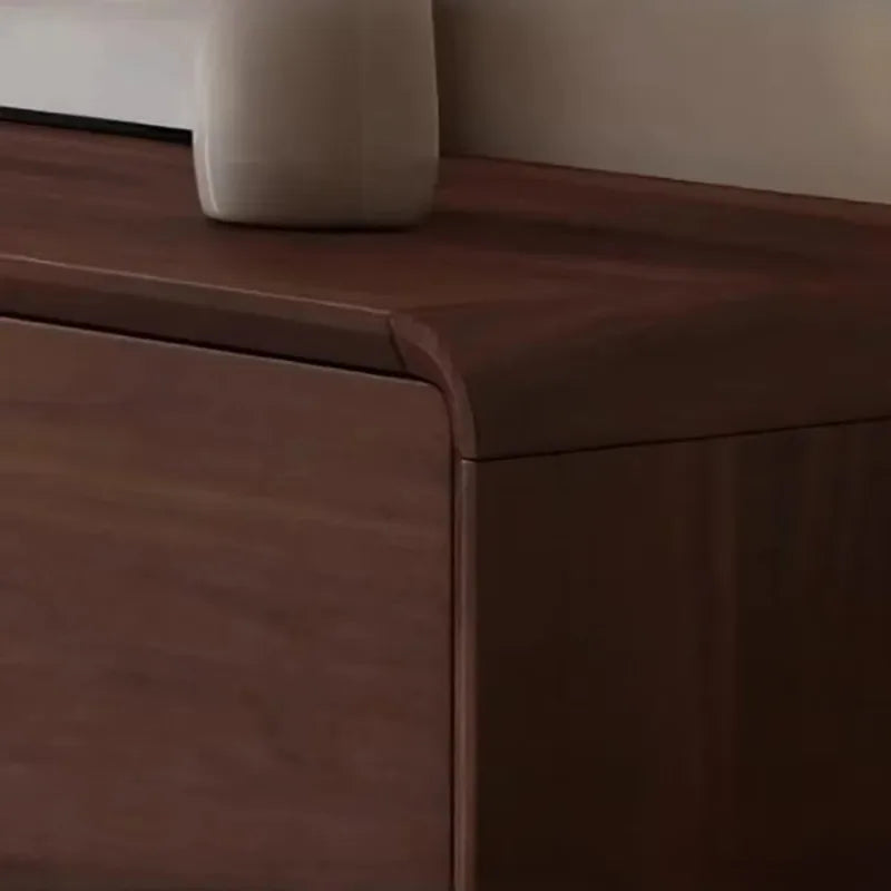 Brown wooden glamour tv stand with smooth modern finish and clean lines for sala luxury furniture and room storage moveis
