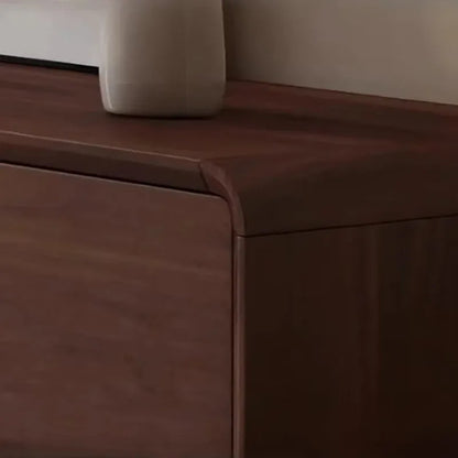 Brown wooden glamour tv stand with smooth modern finish and clean lines for sala luxury furniture and room storage moveis