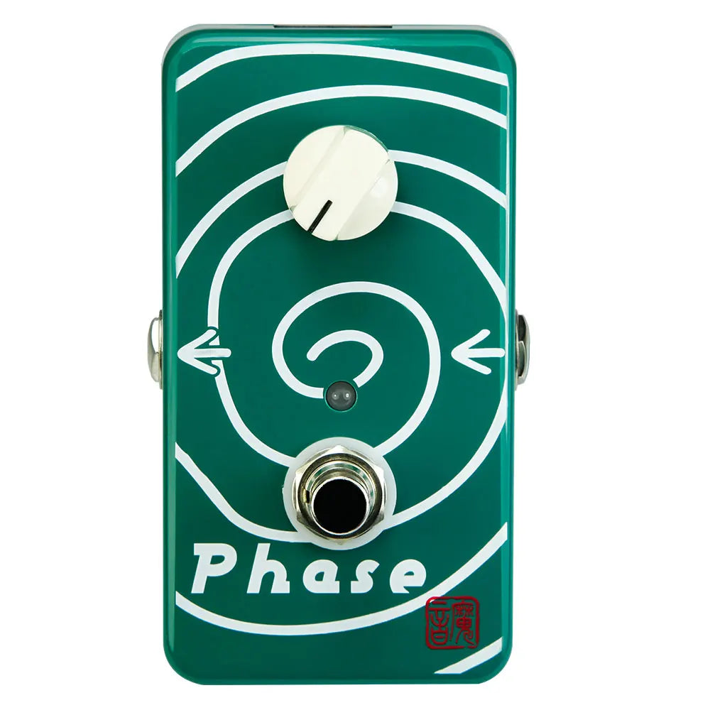 Green moen guitar effects pedal with white spiral phase design 140g 100x65x61mm 4 monaural jack impedance