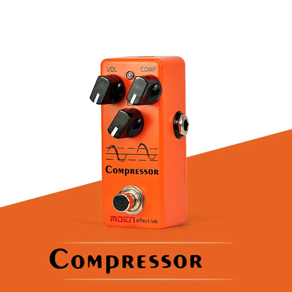 Orange moen effect lab compressor guitar effects pedal with black knobs silver footswitch item weight 140g size 10065mm and 4monaural jack impedance
