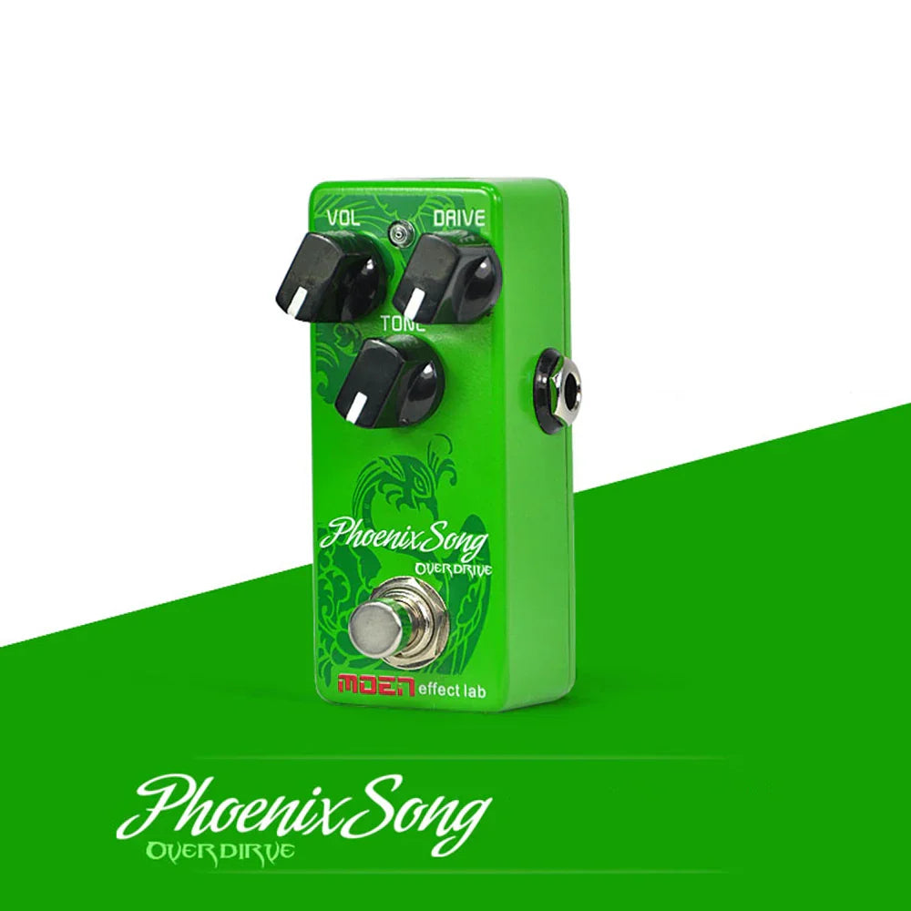 Vibrant green moen effect lab phoenix song overdrive pedal with black knobs silver footswitch item weight 140g size 100*65*61mm 4 monaural jack impedance