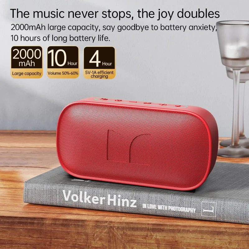 Red rectangular monster d133 portable high fidelity stereo surround wireless speaker audio player with textured mesh grille