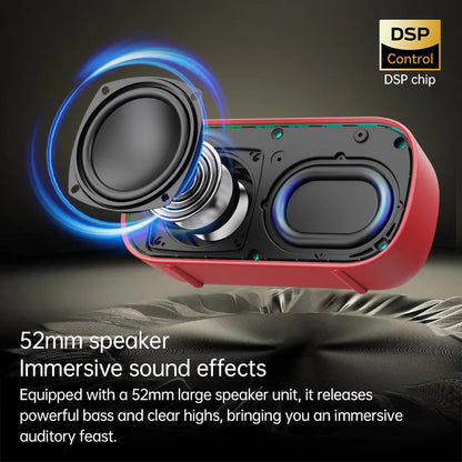 Red monster d133 portable high fidelity speaker with 52mm dual-driver and dsp chip for stereo surround wireless sound effects