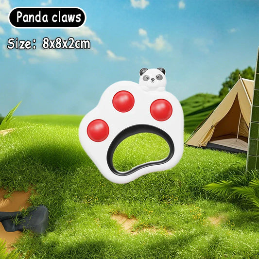 Montessori music instruments toy featuring white and red panda paw-shaped fidget with dental gum sand design