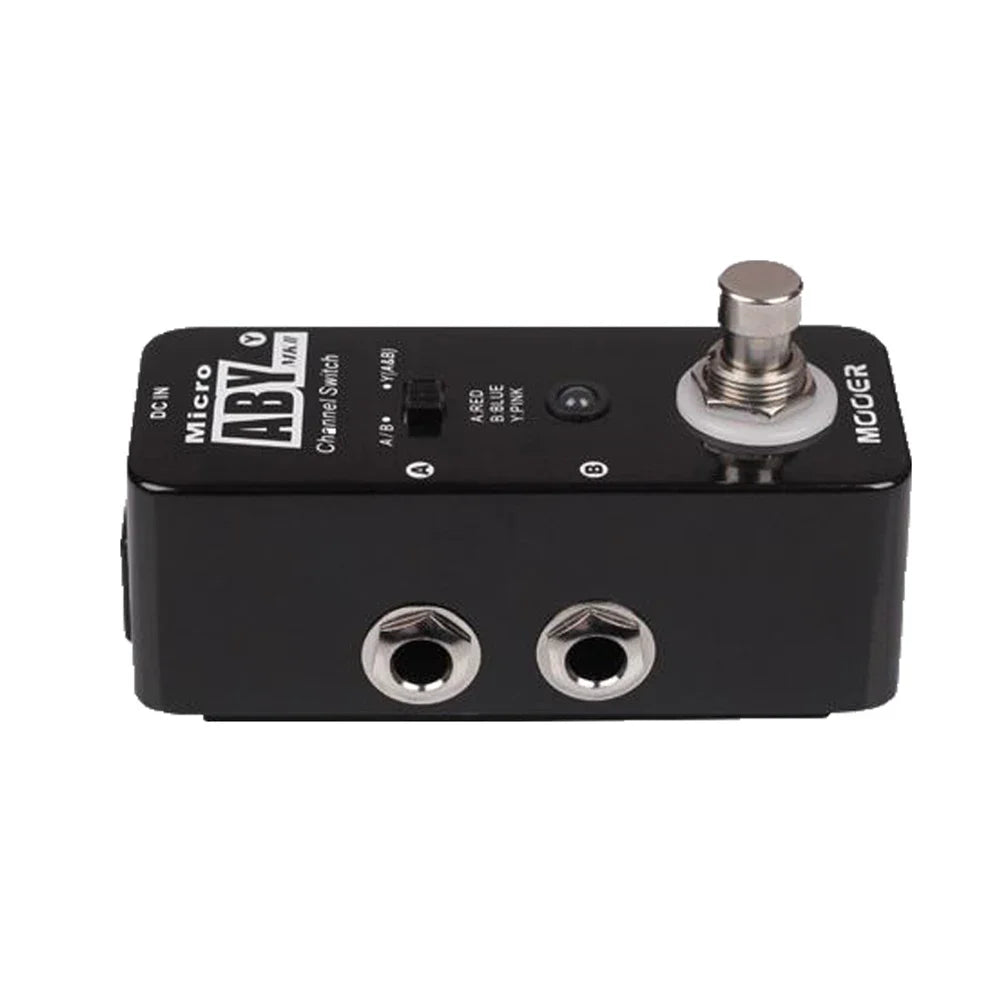 Black mötter micro aby y-1 guitar channel switch pedal with silver footswitch metal shell by mooer aby mkii