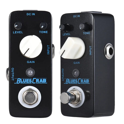 Mooer blues crab blues overdrive guitar pedal with white knobs silver footswitch and durable metal shell for overdrive sound