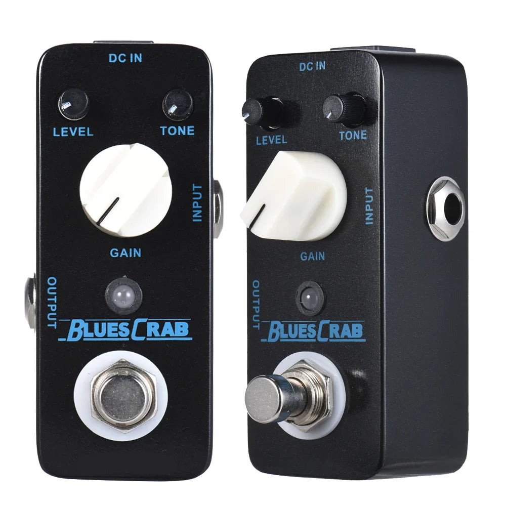 Mooer blues crab blues overdrive guitar pedal with white knobs silver footswitch metal shell for overdrive sound