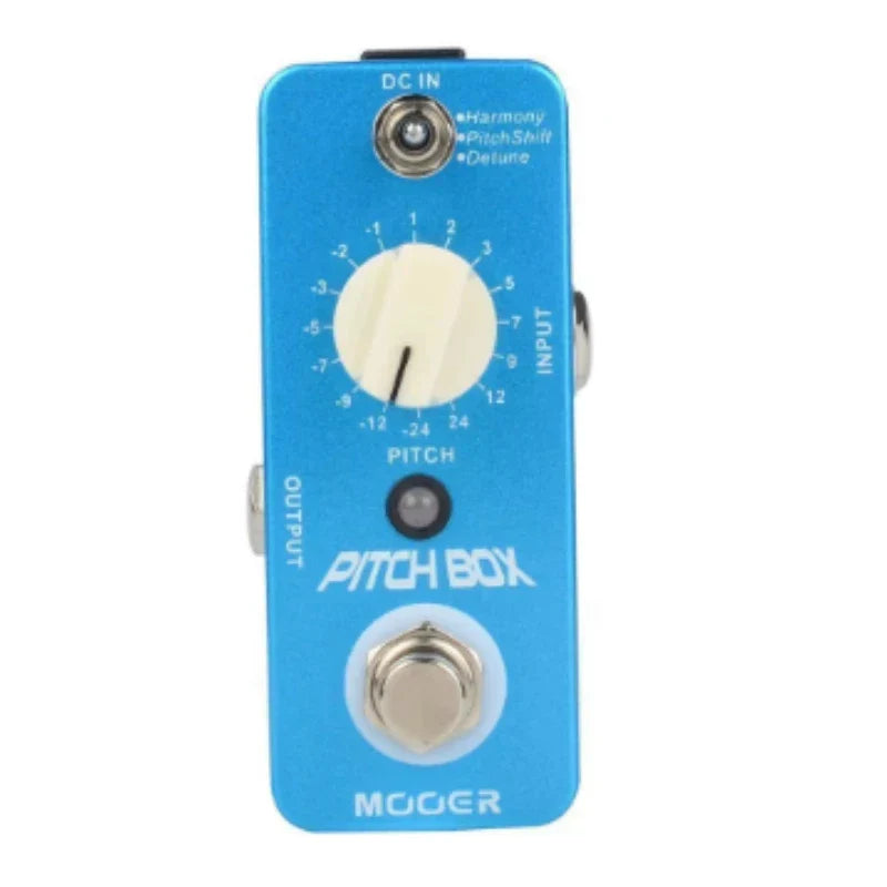 Mooer mps1 pitch box compact guitar bass effect pedal with cream rotary knob and silver footswitch for effect pedal harmony