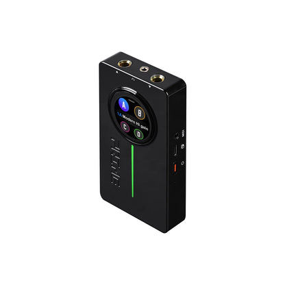 Black rectangular Mooer PRIME P2 digital audio player with circular display showing amp simulation loop and loop recording drum features