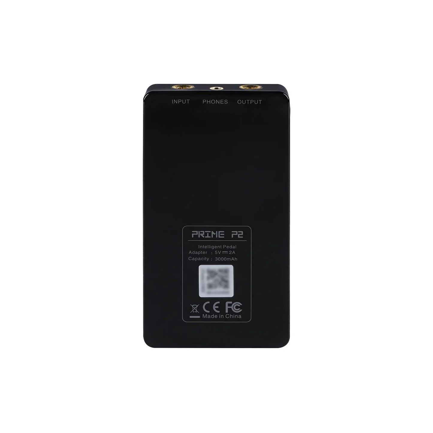 Black mooer prime p2 intelligent pedal with matte finish and gold audio jacks features stereo amp simulation and loop recording drum