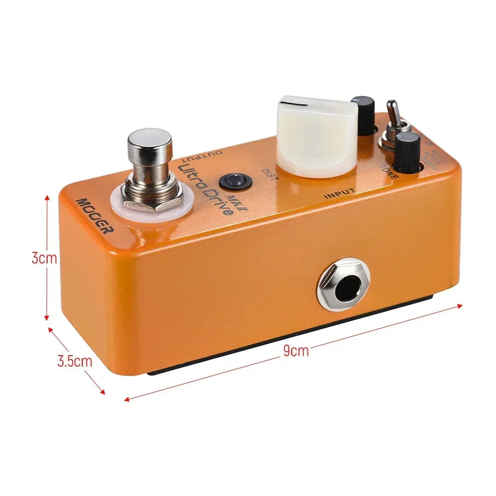 Orange mooer ultra drive mkii guitar effects pedal with white and black knobs full metal shell pedal distortion synthesizer