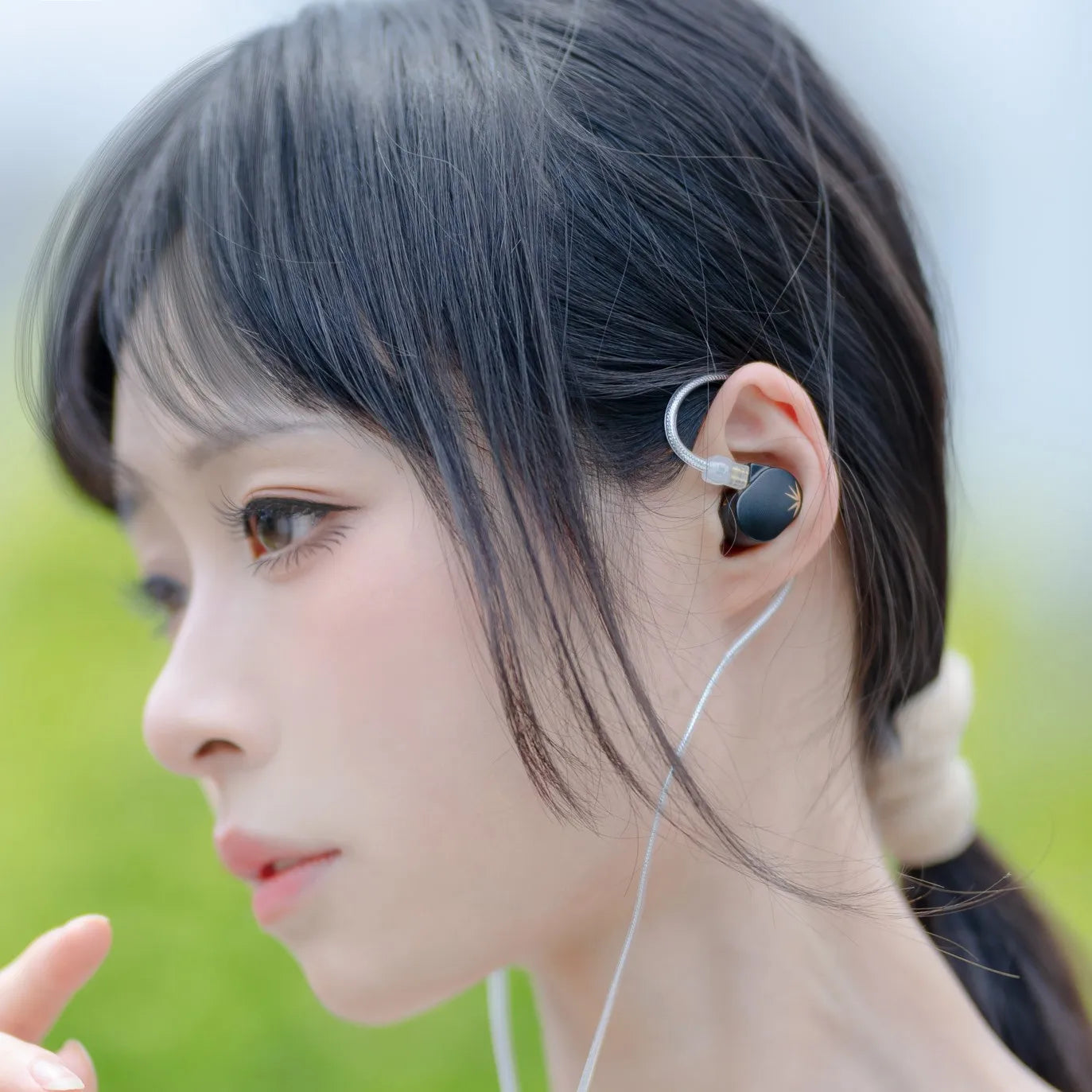 Moondrop chu ii black in-ear earphones with silver metallic hook white cable alloy composite diaphragm earphone iems interchangeable