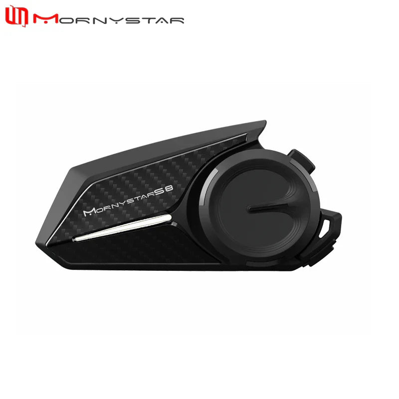 Black carbon fiber textured mornystar s8 intercom motorcycle helmet headset with circular control dial for type beat music