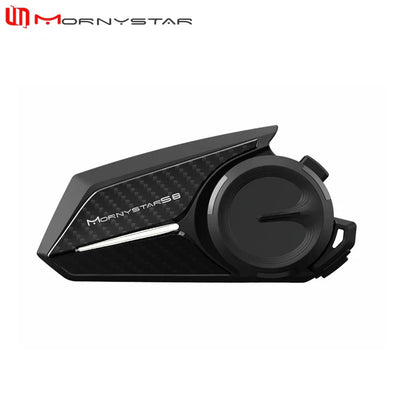 Black carbon fiber textured mornystar s8 intercom motorcycle helmet headset with circular control dial for type beat music