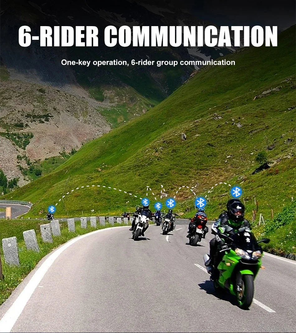 Green motorcycle with black accents paired with mornystar s8 intercom motorcycle helmet headset for type beat music sharing