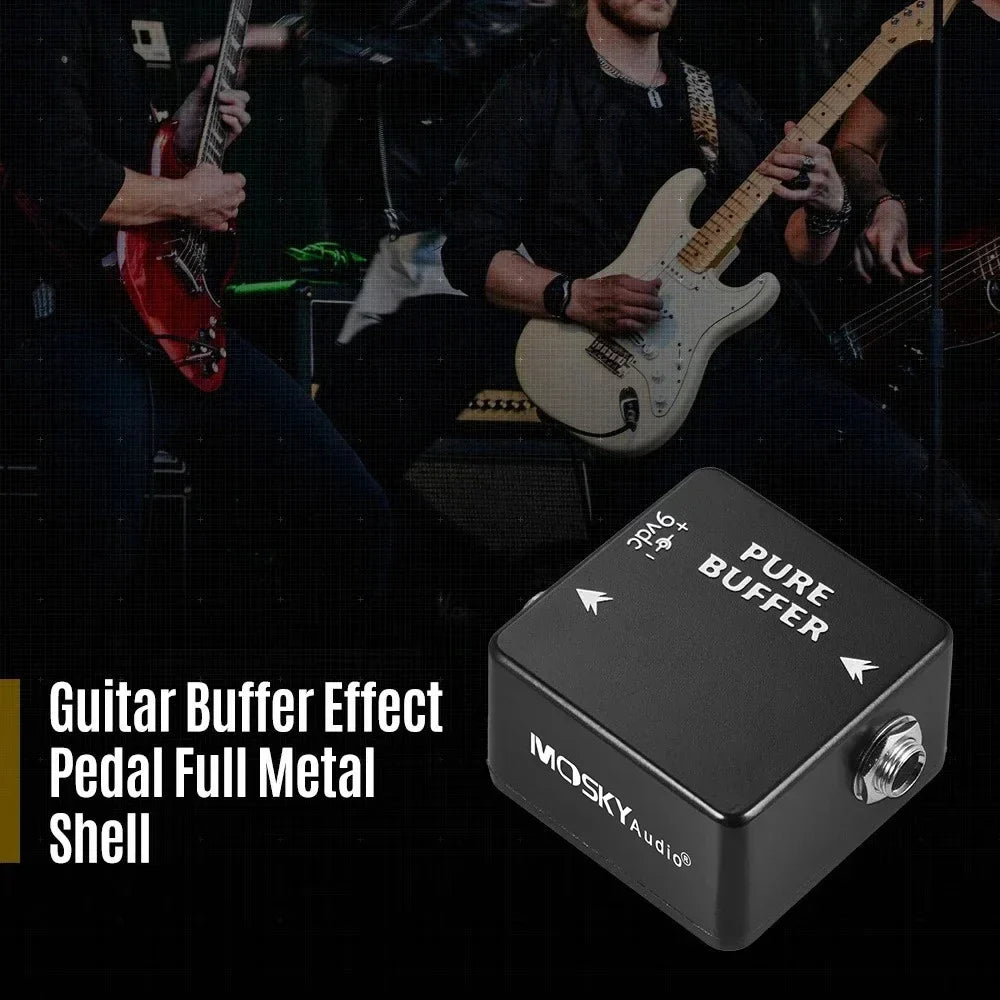 Black metal full metal shell mosky audio pure buffer effect pedal for guitar with pure buffer branding
