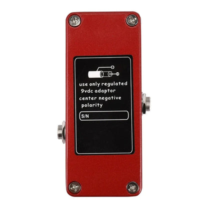 Red metal mosky mini guitar crunch red distortion guitar pedal with black label and silver screws full metal shell