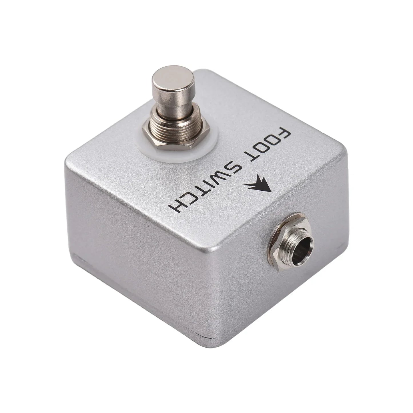Silver metallic moskyaudio footswitch amp with hexagonal base aluminum alloy channel footswitch locking mono output latching