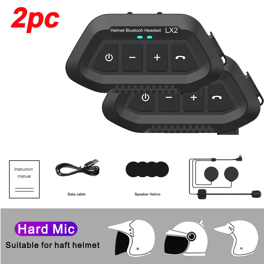 Black plastic motorcycle bluetooth helmet headset wireless with tactile buttons hard mic and noise reduction for helmets
