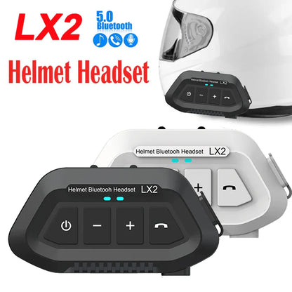 Black and white lx2 motorcycle bluetooth helmet headset wireless with bluetooth 5.0 and noise reduction moto features