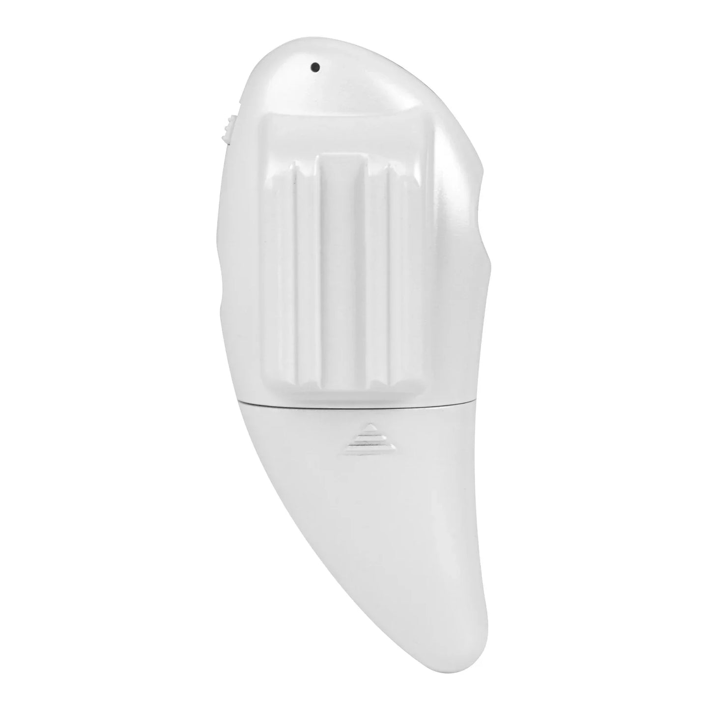 White plastic hearing aid with smooth curved design and vertical ridges for movall mgp-01 infinite sustainer guitar pedal electronic bow sustain delay pedal use