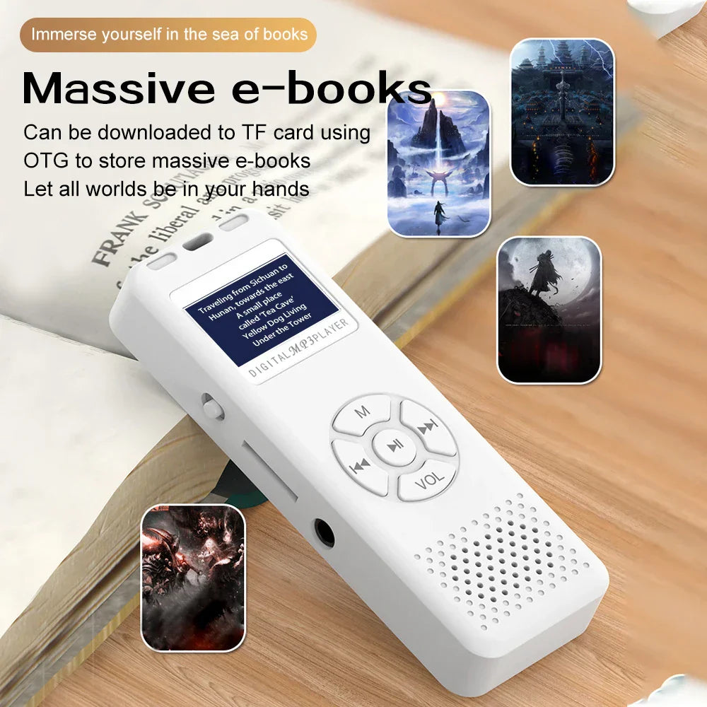 White plastic mp3 player 2025 new hifi lossless stereo portable sports walkman with small screen and circular controls