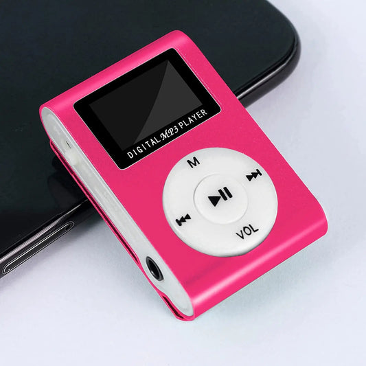 Pink digital mp3 player with white circular control pad and black screen for sports travelling usb portable music player with long standby time