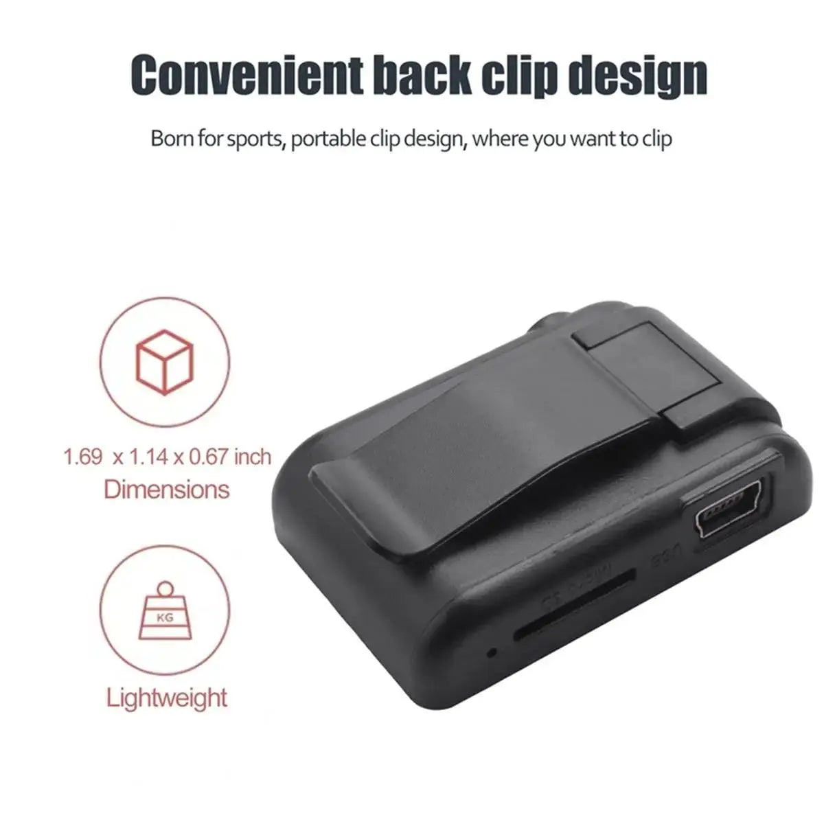 Black compact mp3 player with back clip design usb port support micro e-books recording fm radio outdoor sports walkman